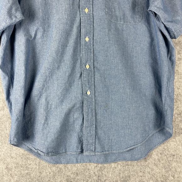VTG Ralph Lauren Golf Tilden Shirt Mens Large Chambray Button Up Crest Preppy - Picture 3 of 12